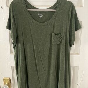 Market & Spruce Women's Olive Green Pocket Tee